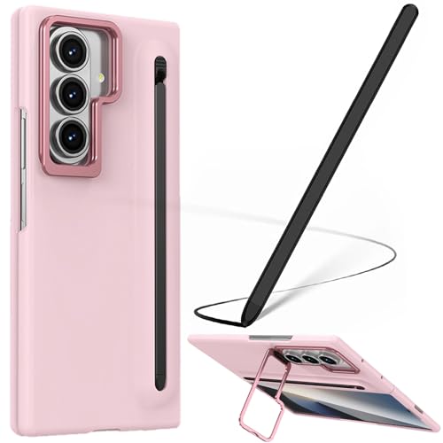 Coque pour Galaxy Z Fold7 avec Stylet S Pen et protection d'écran rose