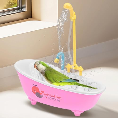 Baño automático de loro con ducha integrada y piscina de agua circulante 4