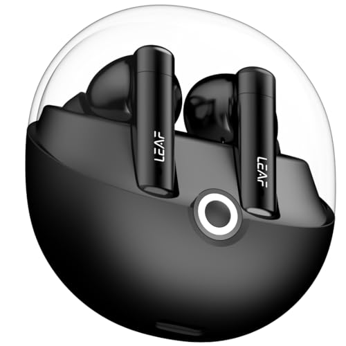 Image of Leaf Buds X514 True Wireless ANC in Ear Earbuds with AI Sound App,Active Noise Cancellation,Transparency Mode,70H Playtime,Quad Mic Enc,40Ms Low Latency,13Mm Driver, Ipx5, Bluetooth V5.4(Carbon Black)