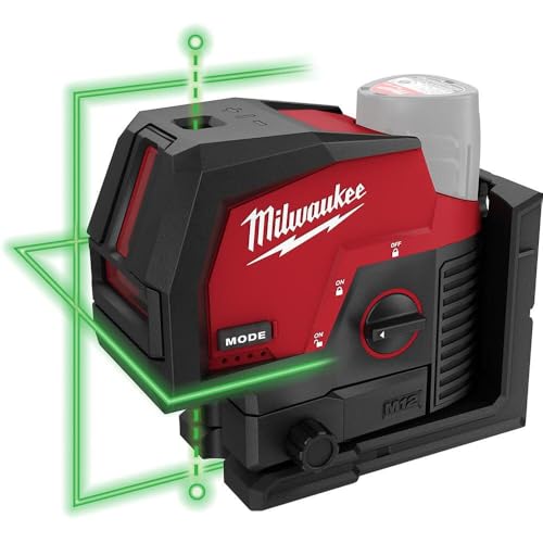 For Milwaukee M12 Green Beam Cross Line and Plumb Points (Bare Tool) + TPT Premium cart