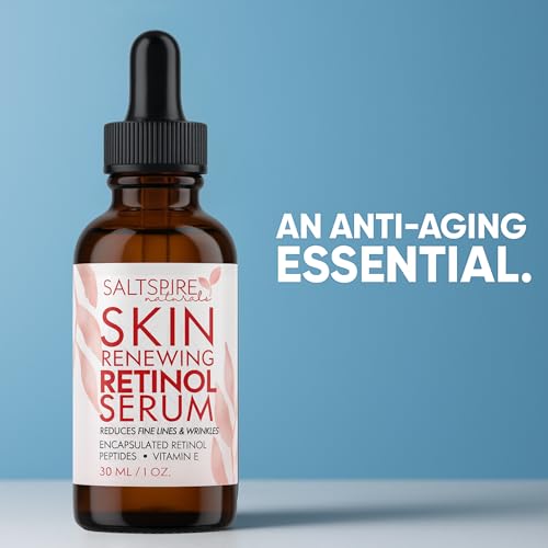 Image of Skin Renewing Retinol Serum - Anti-Aging Face Serum with Encapsulated Retinol, Peptides & Vitamin E | Reduces Fine Lines, Wrinkles & Dullness | 30 mL / 1 oz