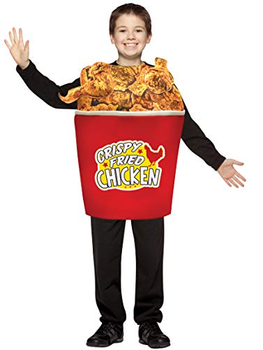 Disfraz infantil de cubo de pollo frito rojo miniatura 1