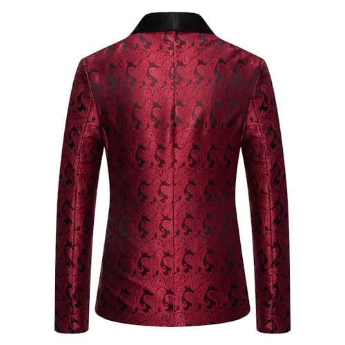 Men Tuxedo Suit Set 2 Piece Slim Fit Paisley Floral Prom Homecoming Wedding Dress Suits3