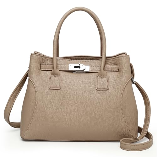 Travistar Handtasche Damen Mittelgroß Umhängetasche Damen Tasche Elegante Schultertasche Kunstleder Crossbody Bag Mode Henkeltaschen Beuteltasche mit Abnehmbares Riemen, Khaki