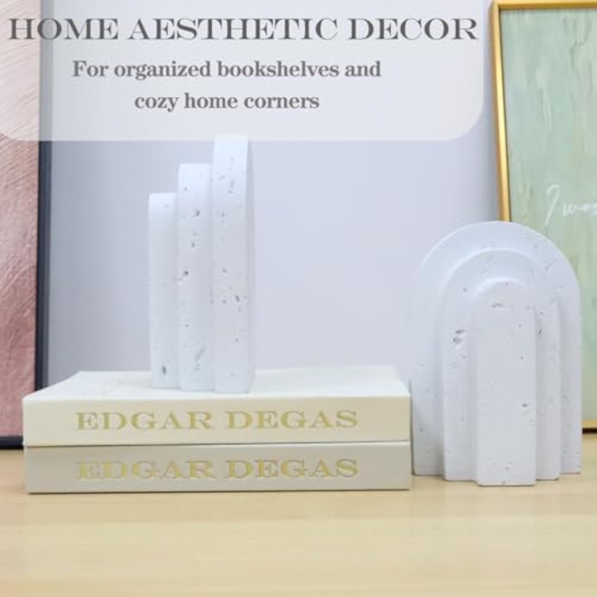 Heavy Duty Aesthetic Bookends for Shelves