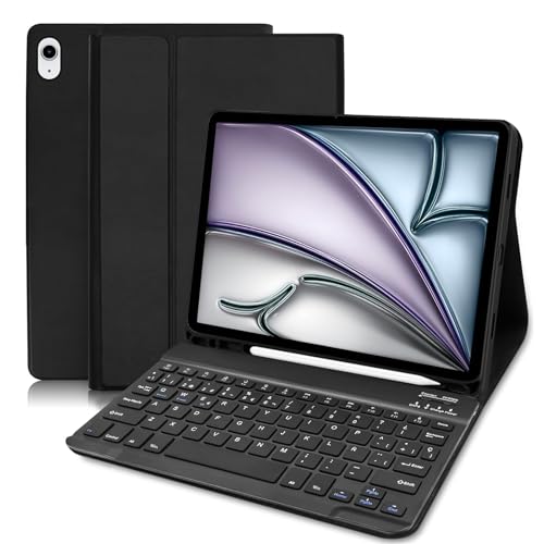Ya en manzanajugosa.com: COEZFE Funda con Teclado para iPad Air 11 M2 2024/ M3 2025, Español Ñ Bluetooth Magnético Desmontable, Funda Teclado para iPad Air 11 Pulgadas M3 2025/ M2 2024/ 6th/5th/ 4th Gen, Negro