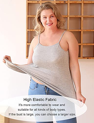 VIKIDEER 3 Pack Camisole for Women Plus Size Basic Undershirt Spaghetti Strap Cami Tank Top3