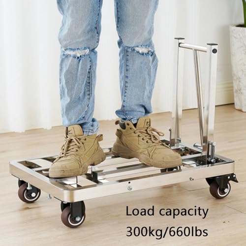 Carrito plegable acero inoxidable con 4 ruedas TPR miniatura 5