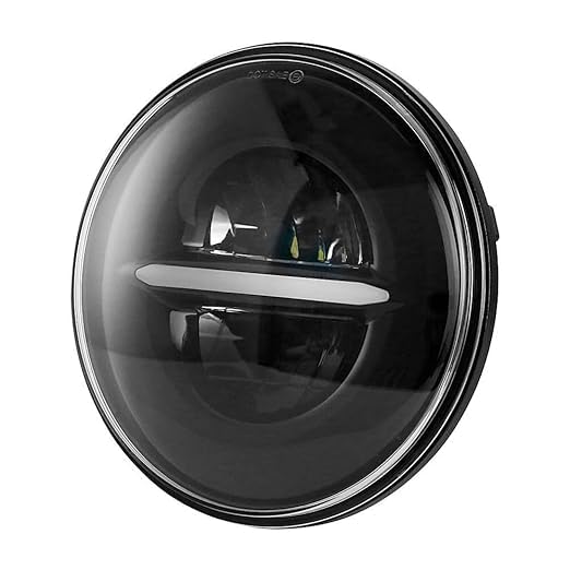 Image of 110W Minus Headlight Without Ring Round 7' LED Voltage 12V, Compatible with STD 350, Classic 350, Hunter 350, STD 350 R.B & Classic 350 R.B, Thar & Himalayan. High /Low Beam(Black,7 Inch)