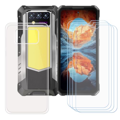 BMPNLSZ �����ʂ����P�[�X�K�p Oukitel WP100 Plus�p+[4�p�b�N]HD�����K���X | HD�����K���X�V���J�Q���V�F��TPU�ی�o�b�N�V�F���ėp�V�F��-Oukitel WP100 Plus�p�X�N���C�u�h�~�ی�J�o�[(6,8")