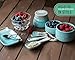Comfify Vintage Mason Jar Kitchenware Set - Multi-Piece Kitchen Ceramic Decor Set w/4 Measuring Cups, 4 Measuring Spoons, Spoon Rest and Attractive Vintage Style - Aqua Blue
