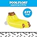Giant Banana Lounging Pool Float, Inflatable Raft with Supportive Backrest, Fun Summer Party Floatie, Inflates Quickly