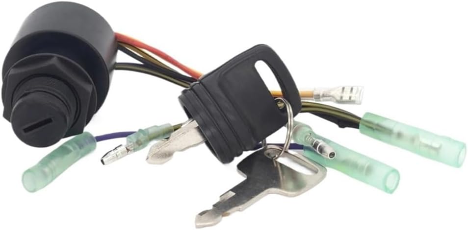 Boat Engine Parts Ignition Switch Assy With Key For Control Box 3 Position 6 Wire Connectors Outboard 87-17009A5
