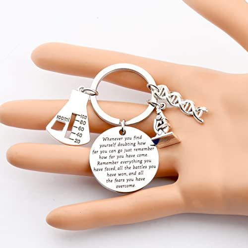 Lywjyb Birdgot Biology Chemistry Keychain Gift for Science Graduation Microscope Charms Keychain2