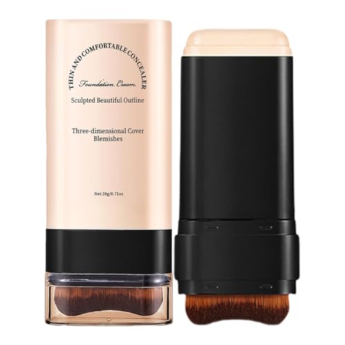Corrector en barra, maquillaje en barra - Base en barra mate con brocha Base en barra natural - Base hidratante con acabado ligero para el año nuevo chino, el día de San Valentín y las citas