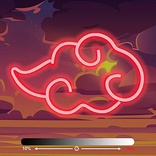 Anime Neon Sign, LED Red Cloud Neon Signs for Wall Decor, Gaming Neon Sign, Easy to Hang and Adjustable Brightness Wall Signs, USB Night Neon Light for Bedroom Game Room Man Cave Party, Gifts for Your Son, Boyfriend(large))