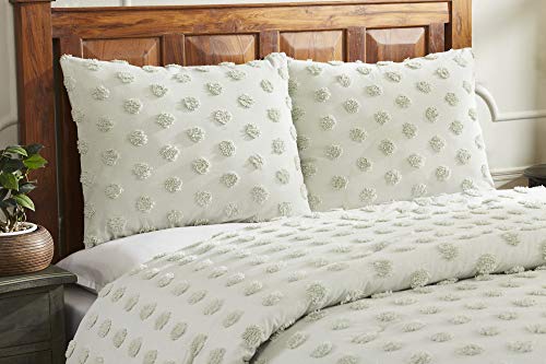Better Trends 100% Cotton Comforter Collection, Athenia Design Bed Set - King Size In Sage, Tufted, Uniquely Luxurious Bed Comforter, Soft Plush Chenille, Machine Washable & Tumble Dry #TOP5
