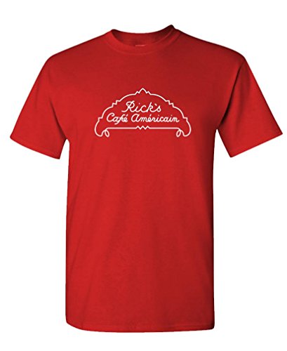 Rick's Cafe AMERICAIN - Classic Movie - Mens Cotton T-Shirt, 3XL, Red