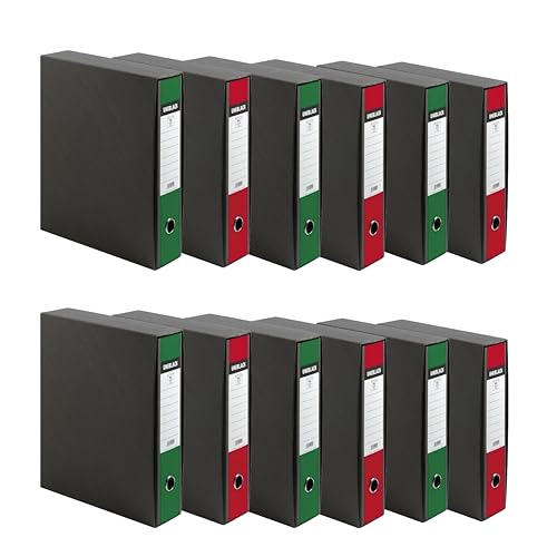 Classeur à dos 8 Uniblack Pigna 28,5x33,5 cm pour bureau, boîte de 12