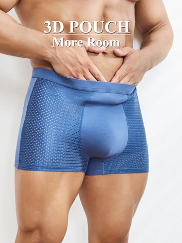 DingLu Mens Trunk Underwear Soft Viscose Classics Briefs 3 Pack No Open Fly Mens Panties 3" Inseam3