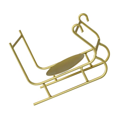 jiahesuw Christmas Metal Candle Holder Festival Sleigh Shape Iron Tealight Candlestick Holiday Farmhouses Centerpieces Decors