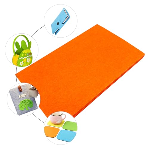 Image of Jtnohx Stiff Felt, 2mm Thick Felt Sheets for Crafts, 8 inchx12 inch Hard Felt Fabric Squares 8Pcs for DIY Projects (Orange)