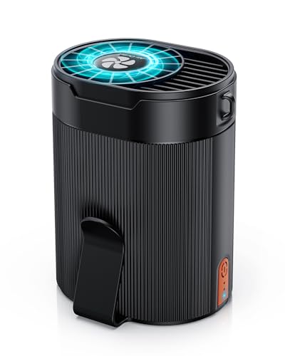TEJINO Portable Fan, Personal Rechargeable Mini Waist Fan, 3000 mAh Battery Operated, Max 24H Working Time, 4 Speeds Clip Belt Fan for Outdoor, Indoor, Jobsite, Traveling, Gifts for Men - Black