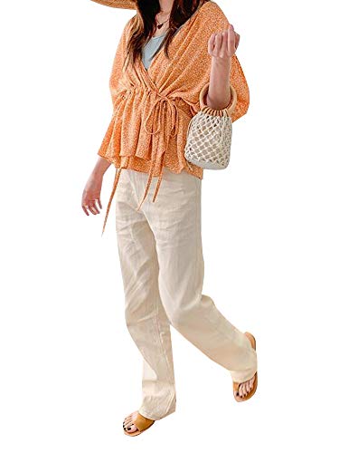Women Woven Crochet Handbag, Travel Hollow Out Wood Handle Drawstring Bucket Bag Handle Beach Bags3