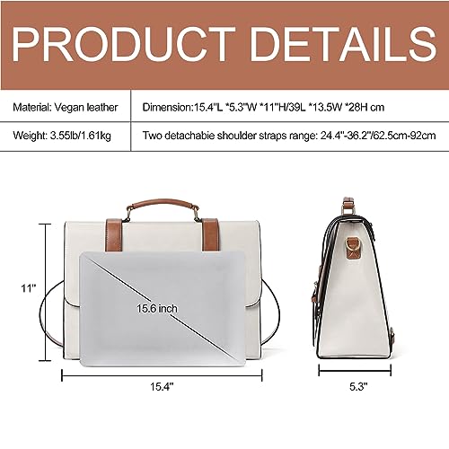 CLUCI Briefcase for Women Leather Laptop 15.6 Inch Business Ladies Work Computer Tote Bags3