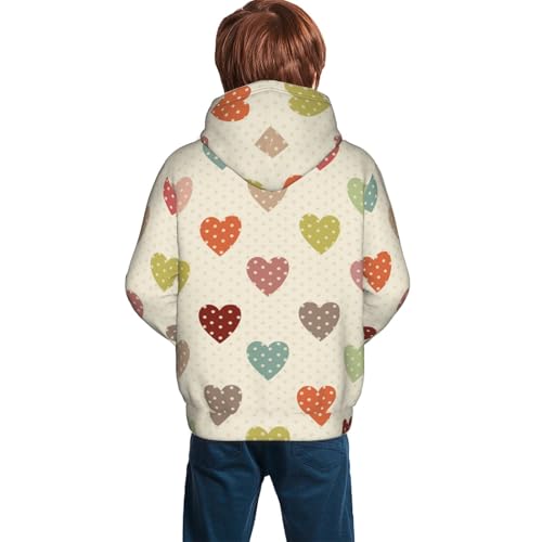 Heart Polka Dot Kid Hoodies Boys Sweatshirts Girls Pullover with Pocket4