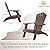 Psilvam Adirondack Chair, Oversized Poly Lumber Fire Pit Chair with Cup Holder, 350Lbs Support Patio Chairs for Garden, Weather Resistant Adirondack Chair Looks Like Real Wood (2, Brown)