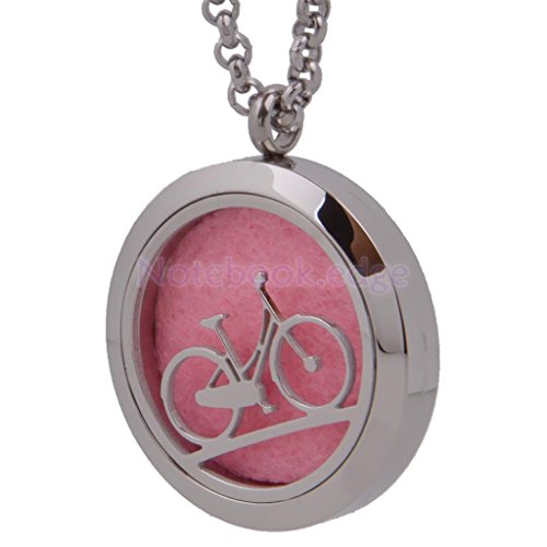 316L Bike Essential Oil Diffuser Aromatherapy Locket Necklace