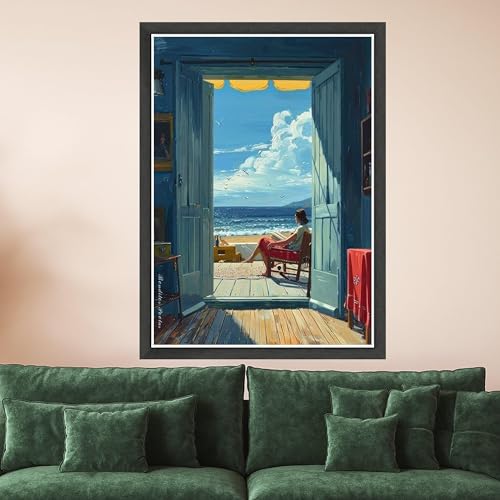 Scène océanique imprimée de haute précision sur toile fine de 50x70cm