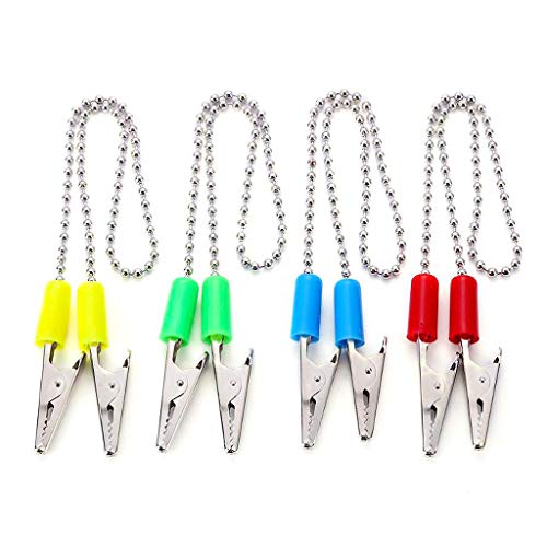 Dienalls Dental Napkin Clip Bibs Holder Clips, Flexible Metal Ball Dental Bib Chain For Bibs/Face Cover/Kids Adult And Elderly, Mask Lanyard, Neck Strap, 4 Color Dental Bib Holder Clips #TOP7