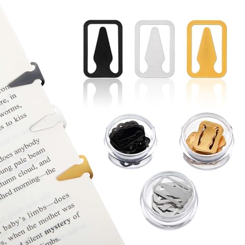 150Pcs Book Darts Arrow Metal Bookmark Cute Book Line Markers 3 Colors Bookmark Clip Portable Page Markers for Students Teacher Readers Book Lovers Men and Women(Steel Color Gold Black)