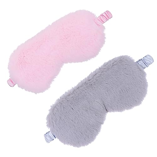 TOKIDNY 2個 ぬいぐるみゴーグル かわいい睡眠用アイマスク スリーピングアイシェード 旅行眼帯 ソフトアイカバー light のそみ ぬいぐるみ目隠し ぬいぐるみアイマスク ピンク