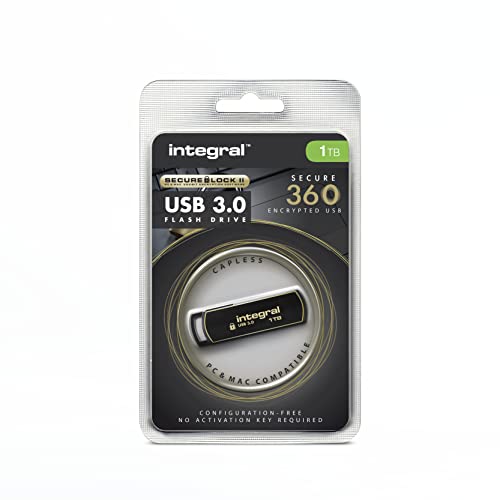 Integral 1TB Secure360 256-Bit Software Encrypted 3.0 USB Secure Flash Memory Drive, Working and Encrypted Dual Partition - Image 2