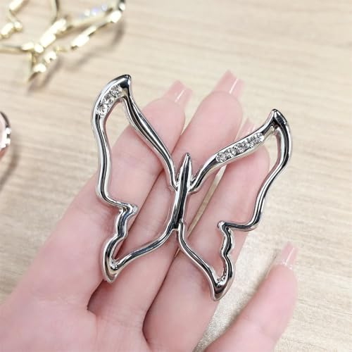 Image of Dainty Butterfly Silk Scarf Ring Brooch for Women Elegant Rhinestone Crystal Shawl Scarves Buckle Wrap Clip Exquisite Costume Accessories Decoration Wedding Holiday Jewelry