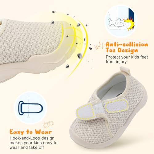 JOINFREE Toddler Barefoot Breathable Kids Sneakers - Lightweight Walking Shoes, Slip On Tennie Shoes Protect Toes for School3