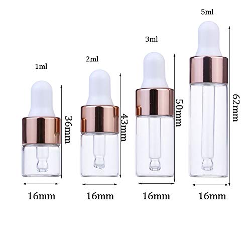 Glass Dropper Bottles,50 Packs Essential Oil Dropper Bottle Clear Glass Vials Sample Dropper Bottle Perfume Cosmetic Liquid Containers With Glass Eye Dropper (3Ml) #TOP2
