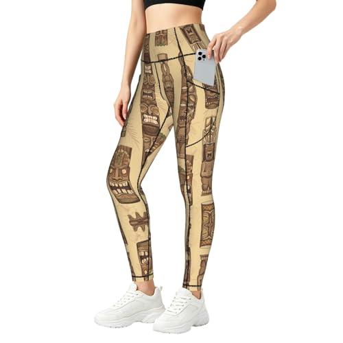 Pantalon de yoga taille haute extensible avec poche latérale femme