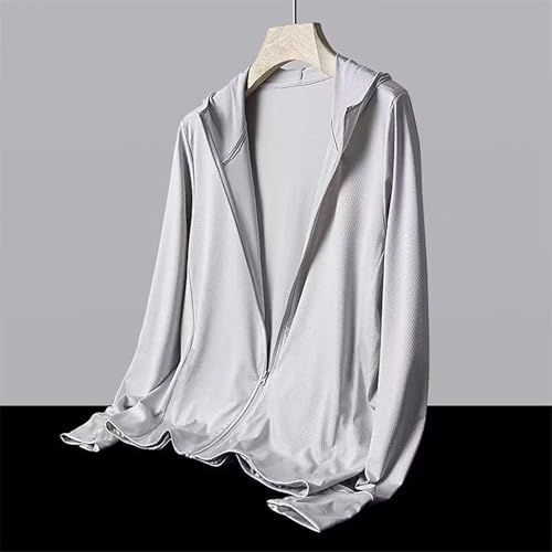 2025 Sun Protection Fishing Shirts for Men Long Sleeve UV SPF Hooded Outwear Lightweight Zip Up Rash Guard Tops2