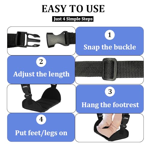 Image of Baby Footrest, Adjustable Baby Highchairs Pedal Baby Clip-On Table Chair Toddler Footrest for Hook-On Table Chair Footrest Compatible with Inglesina Fast Table Chair