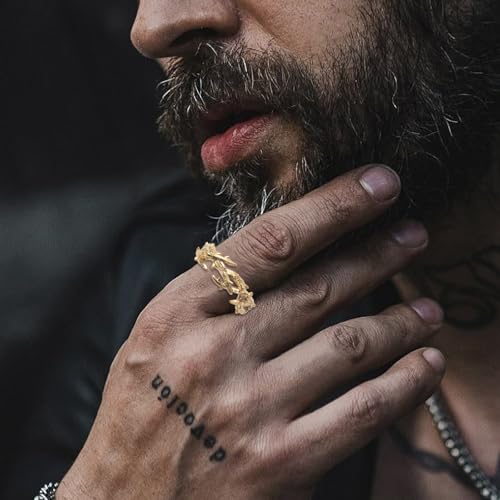 Mens Thorns Crown Ring Stainless Steel Branch Jesus Crown of Thorns Rings Jewelry for Men Women Size 7/8/9/10/11/12/134