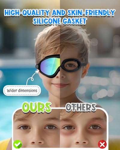 Image of Swim Goggles 2 Pack, Wide View Anti Fog&UV Swimming Goggles for Audlt, No Leak Pool Beach Essentials for Men Women