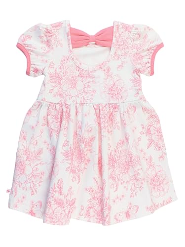 RuffleButts Girls Puff Short Sleeve Bow Twirl Dress2