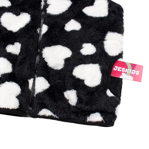 Image of JESKIDS Girls' Boys Sherpa Fleece Vest Outwear Lightweight Solid Color Cute Jacket with Pockets 2-11 Years
