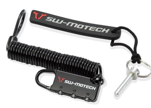 SW-MOTECH Diebstahlsicherung für EVO Tankrucksack Sicherungsstift/Motorradtaschen-Kabelschloss BLACK EVO / PRO