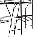 Polibi L-Shaped Metal Corner Bunk Bed with Two Ladders, Twin Over Full Bunk Bed with Twin Loft Bed and Desk, Black