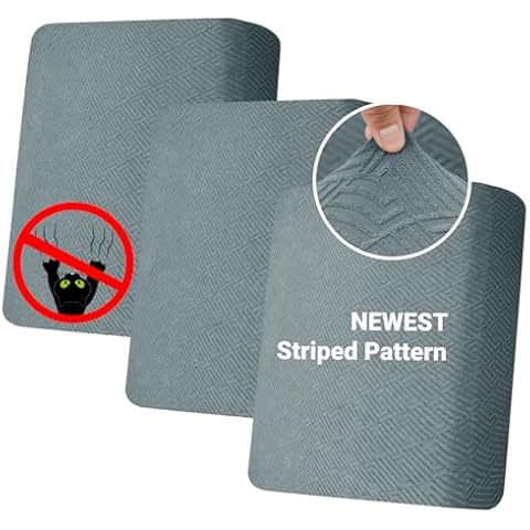 ZNSAYOTX Stretch Individual Cushion Covers Sofa Cushion Couch Seat Covers Slipcovers Soft Replacement Unique Pattern Furniture Protector with Elastic Bottom (Light Gray, 3 Pc Cushion Cover) Cover